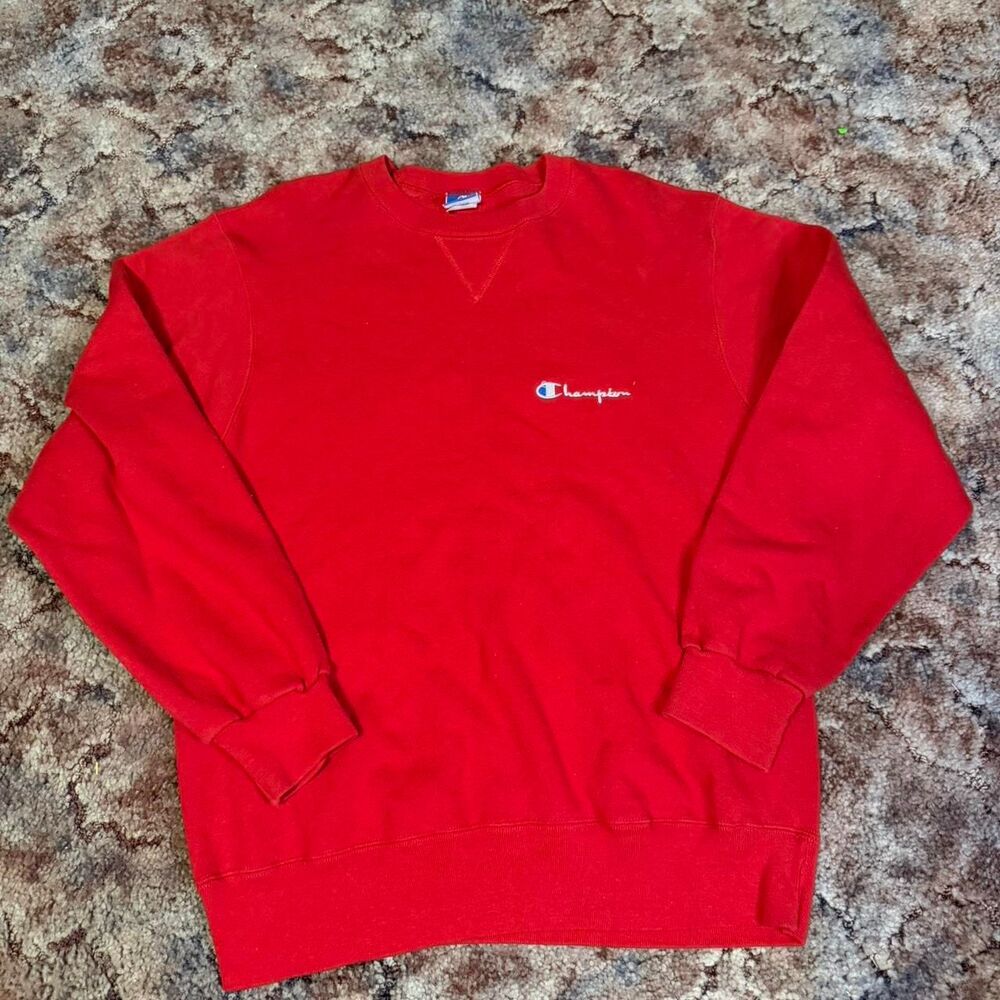 Vintage 90s Champion Crewneck sweatshirt embroidered Mens Size Large Made in USA